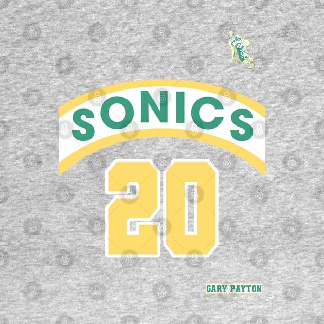 Gary Payton Retro Supersonics Jersey 90s Style Fan Art by darklordpug